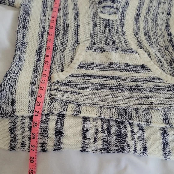 Hem & Thread Navy and Cream Hooded Sweater - Picture 7 of 7